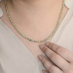 Gold Beads paired with Beautiful Amazonite Beads in a Beaded Brass Necklace