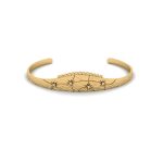 Bumpy Roads Diamond accented Textured Brass Bangle