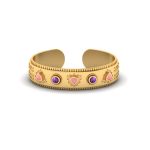 Evergreen Pink and Purple Semi Precious Stone Brass Bangle