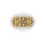 Flower Bunch Bold Druzy Brass Bangle