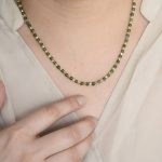 Evergreen Love for Green Onyx Beaded Necklace adorned with Gold Beads Necklace