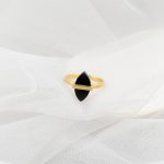 Raising the Bar Black Onyx Gemstone Brass Ring