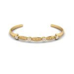 Crowning Glory Fine Detailing Diamond Gold Bangle