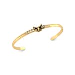 Sneaky Owl Enamel Diamond Gold Bangle
