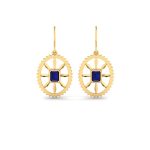 Simplistic and Tricky Sapphire Gemstone Gold Earrings