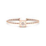 Flower Love White Enamel Diamond Gold Bracelet