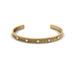 Intertwining Vines Round Diamond Gold Bangle