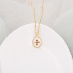 Bold and Classy Enamel Ruby Center Gold Necklace