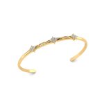 Evergreen Diamond Accented Gold Bangle