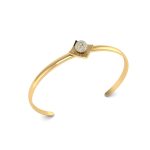 Bold and Beautiful Diamond Studded Ball Gold Bangle