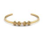 Opposing Shells Sleek Diamond Gold Bangle