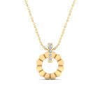 Blooming Petals in an array of Diamonds Gold Pendant Necklace
