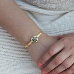 Tribal Beauty Detailed in Enamel Gold Cuff Bracelet