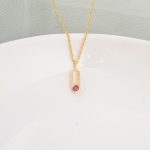 Tie or Die Pink Sapphire Gold Pendant Necklace
