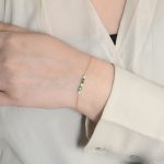Petite and Stylish Emerald Chain Gold Bracelet