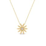 Flower Power Diamond Center Gold Necklace
