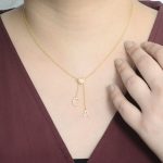 Sleek and Elegant Alphabet Charms and Heart Gold Necklace in Diamonds