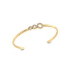 Descending Diamond Studded Circles Gold Bangle
