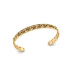 Bold Illusion Diamond Gold Cuff Bangle