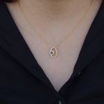 Shiva Evil Eye Diamond Studded Gold Pendant Necklace