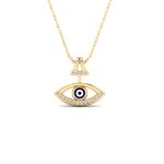 Guardian Soul Evil Eye Diamond Gold Pendant Necklace