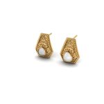 Ethnic Style asymmetrical Coffin Shape Brass Studs Earring
