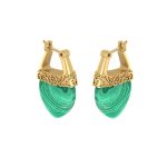 Handmade Creativity Malachite Gemstone Silver Earring