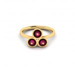 Party Chic Ruby Beads Silver Rings