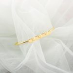 Split Hearts Bar Motif Silver Cuff Bangle