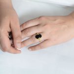 Elegant Claw Silver Ring with Black Onyx Oval Gemstone