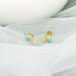 Ethereal Beauty Turquoise CZ Silver Studs Earring