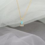 Swinging Life Turquoise and CZ Silver Pendant Necklace